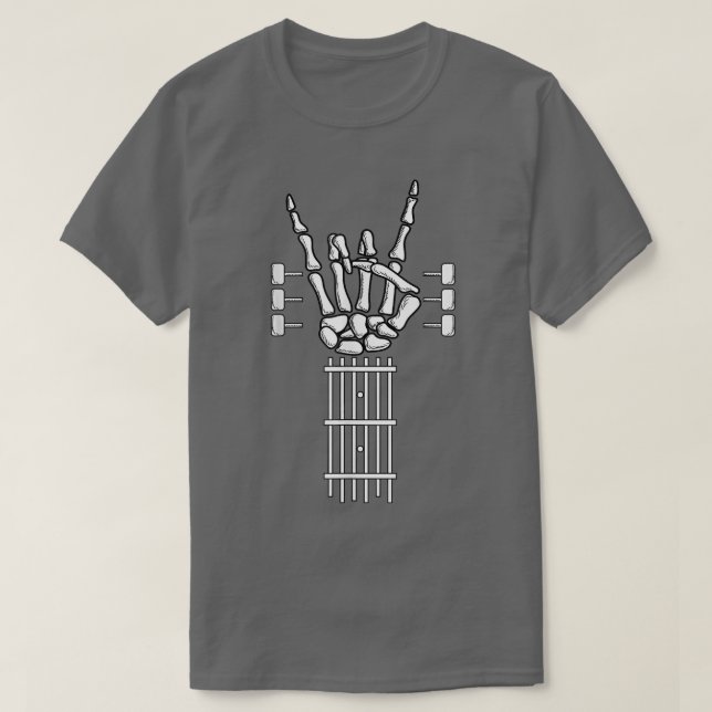 Camiseta Músico musical de guitarra eléctrica Skeleton (Diseño del anverso)