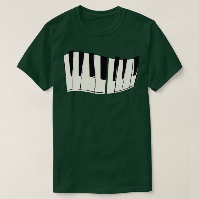 Camiseta Músico pianista del teclado de las teclas de piano (Diseño del anverso)