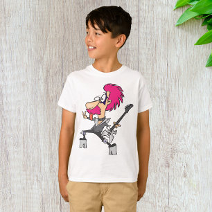Camiseta Músico Punk con Mohawk Rosa Estrella del Glam Rock