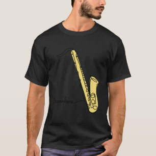 Camiseta Músico saxofón diseña una línea saxofón