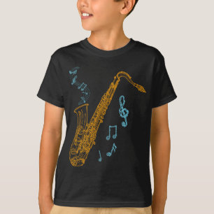 Camiseta Músico saxofón Jazz Music Art