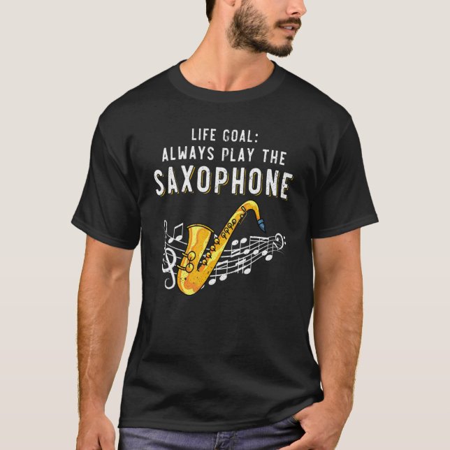 Camiseta Músico Saxofón Jugador Saxofonista Jazz Saxofo (Anverso)