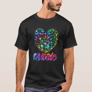 Camiseta Músico Tie Dye Musical Instruments Music Notes Tr