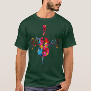 Camiseta Músico Treble Clef Colorful Cello Retro Cellista