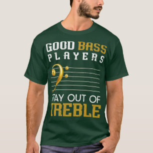 Camiseta Músico Treble Pun Bass Player Battend