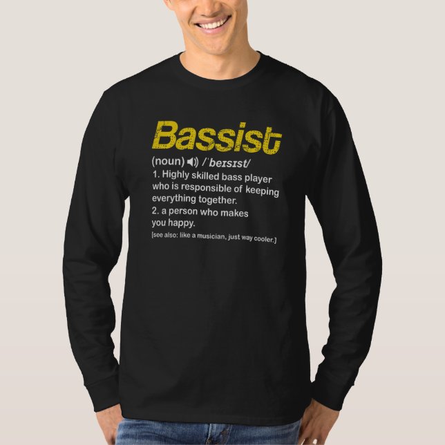 Camiseta Músicos Bass Player Definition Battend (Anverso)