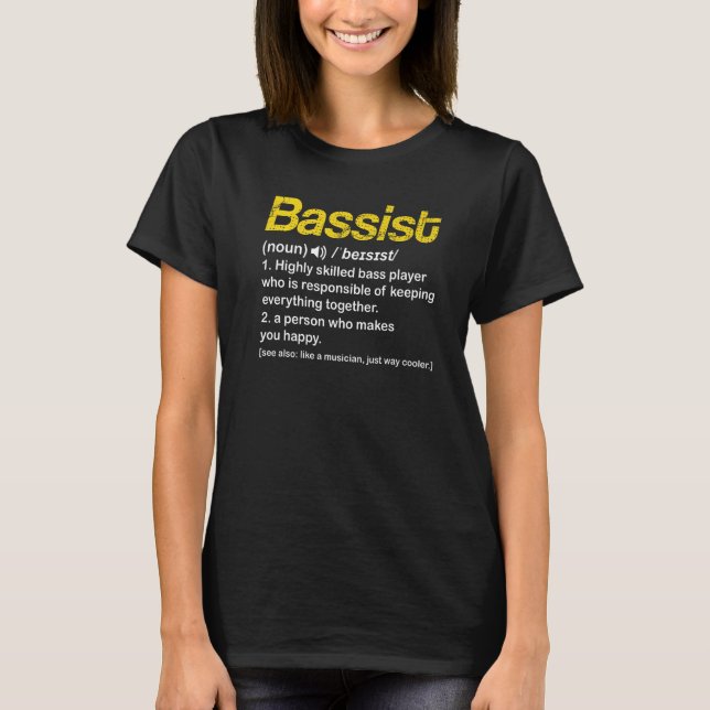 Camiseta Músicos Bass Player Definition Battend (Anverso)