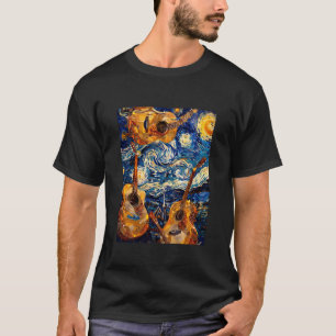 Camiseta Músicos de Guitarra Acústica Nocturna Estrellada 1