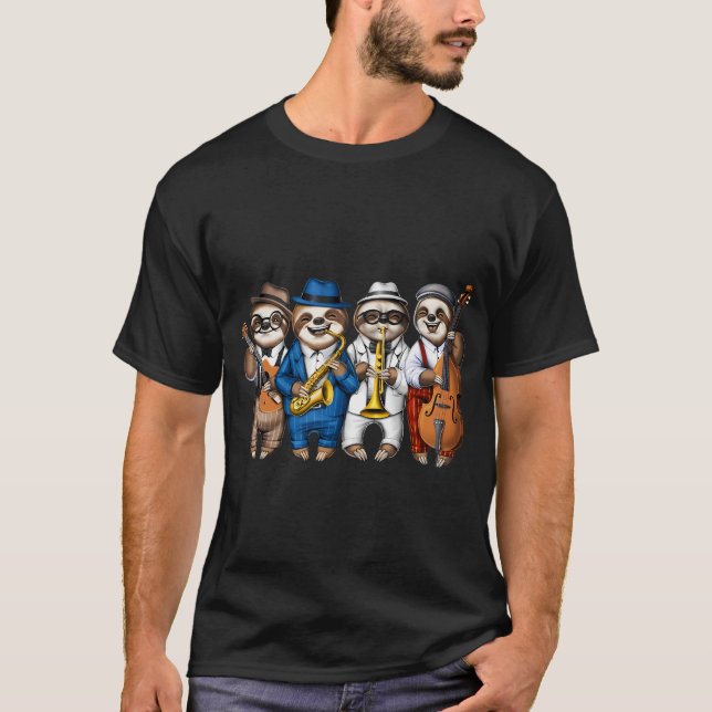 Camiseta Músicos de Jazz Perezosos (Anverso)