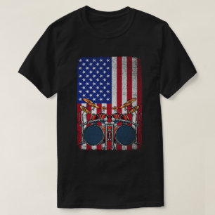 Camiseta Músicos de tambores divertidos con la bandera esta