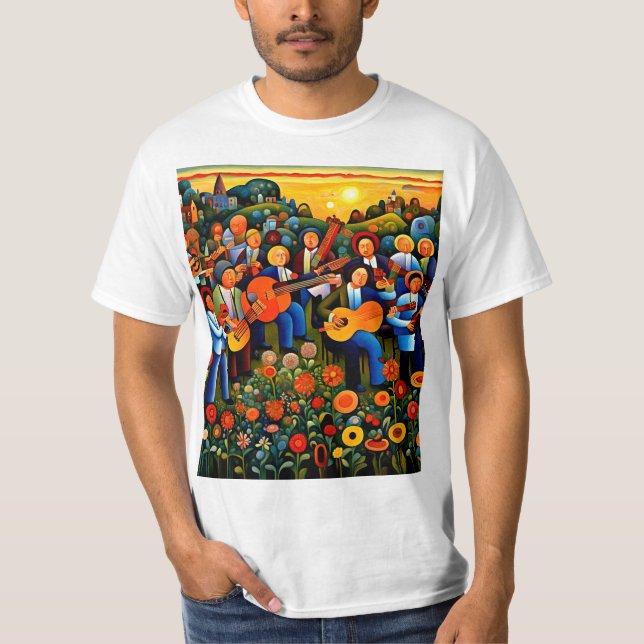 Camiseta Músicos en el jardín 2 (Anverso)