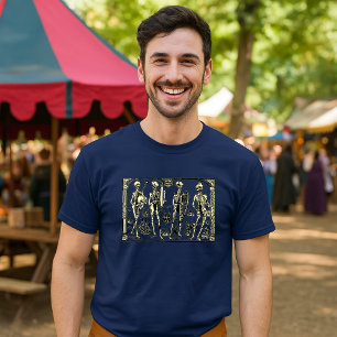 Camiseta Músicos Esqueleto Danza Macabra Arte Medieval