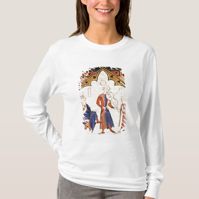 Camiseta Músicos que juegan una viola y una pandereta (Anverso)