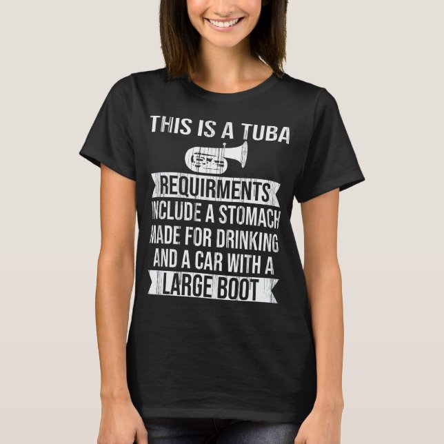 Camiseta Músicos Tuba Instrumentan Música Tuba Jugadores (Anverso)