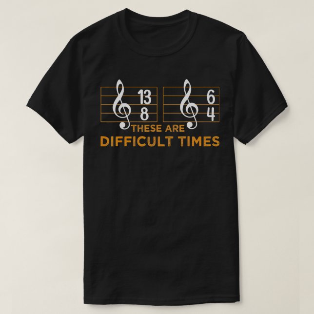Camiseta MúsicoSon Tiempos DifícilesAmo Musical Vintage (Diseño del anverso)