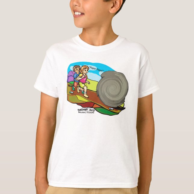 Camiseta MusicToon: La papá era una piedra de Rollin: (Anverso)