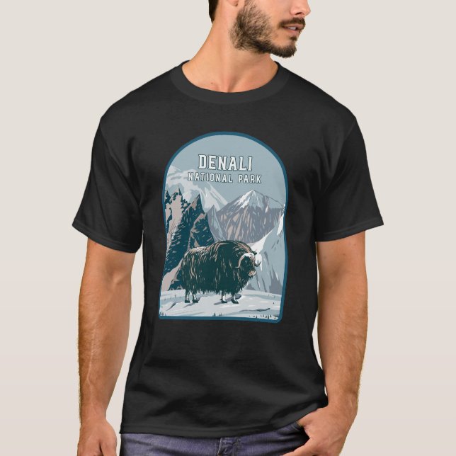 Camiseta Musk Ox en el parque nacional de Denali (Anverso)