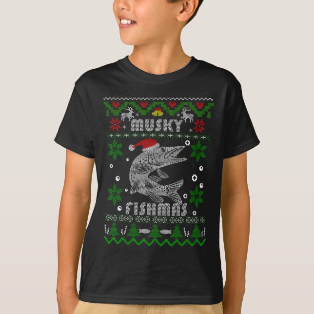 Camiseta Muskie Angler Fishmas Musky Fishing Regalos Ugly C (Anverso)