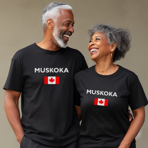 Camiseta Muskoka Canadá Bandera canadiense color oscuro