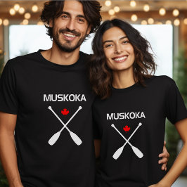 Camiseta Muskoka Canadá cruza la hoja de arce de aleta oscu