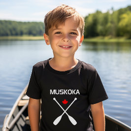 Camiseta Muskoka Canadá cruza la hoja de arce de aleta oscu