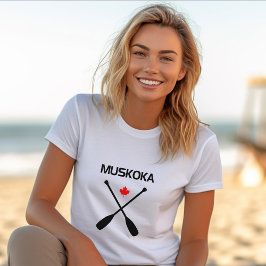 Camiseta Muskoka Canadá cruza la hoja de arce de almendras