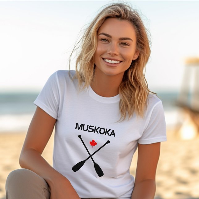 Camiseta Muskoka Canadá cruza la hoja de arce de almendras (Subido por el creador)