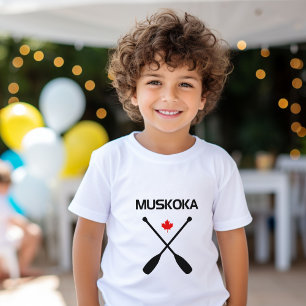 Camiseta Muskoka Canadá Remo Cruzado Hojas de Arce
