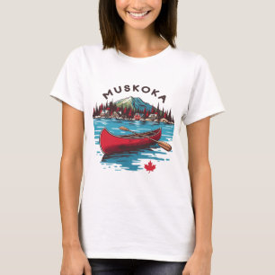 Camiseta Muskoka Lake Red Canoe