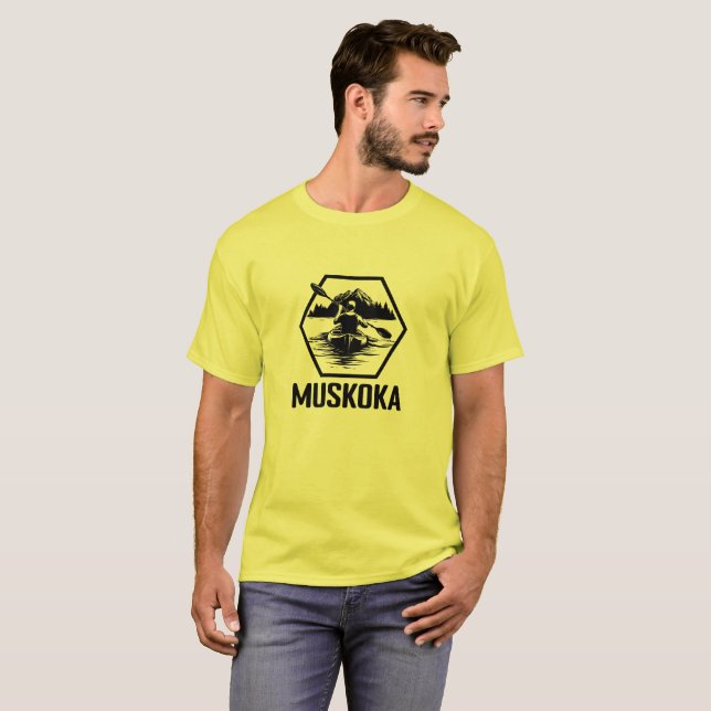 Camiseta Muskoka Ontario Kayaker - Men's Basic T-Shirt (Anverso completo)