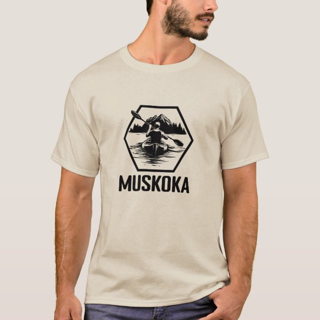 Camiseta Muskoka Ontario Kayaker - Men's Basic T-Shirt (Anverso)