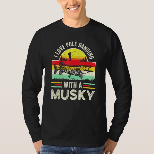 Camiseta Musky Fish Gag Muskie Pescador Retro Papá (Anverso)