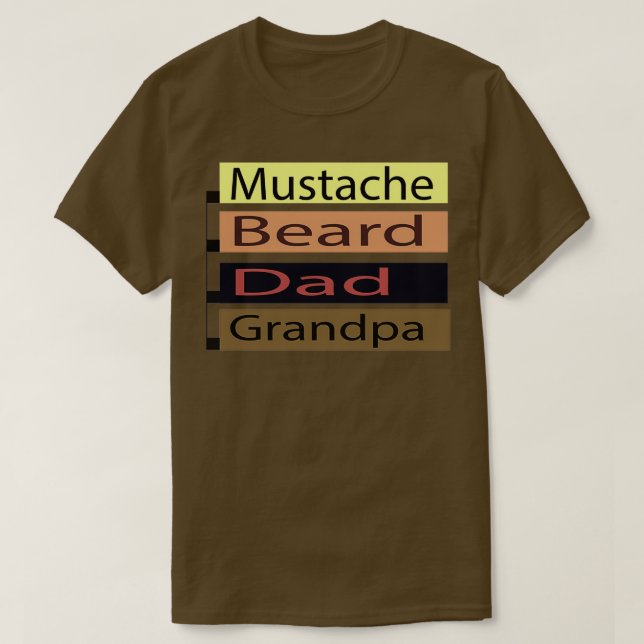 Camiseta Mustache Beard Dad Abuelo (Diseño del anverso)