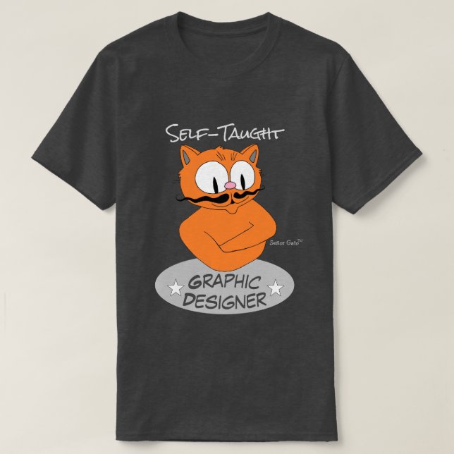 Camiseta Mustache Cat, DISEÑADOR GRÁFICO autodidacta (Diseño del anverso)