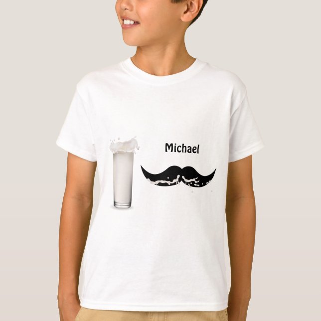Camiseta Mustache de leche personalizado (Anverso)