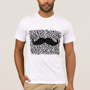 Camiseta Mustache en piel de leopardo