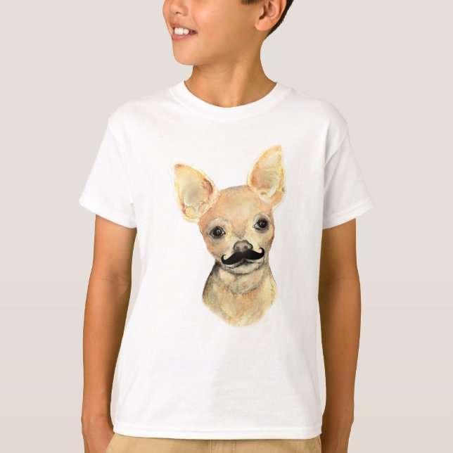 Camiseta Mustache en un humor de perro aburrido (Anverso)