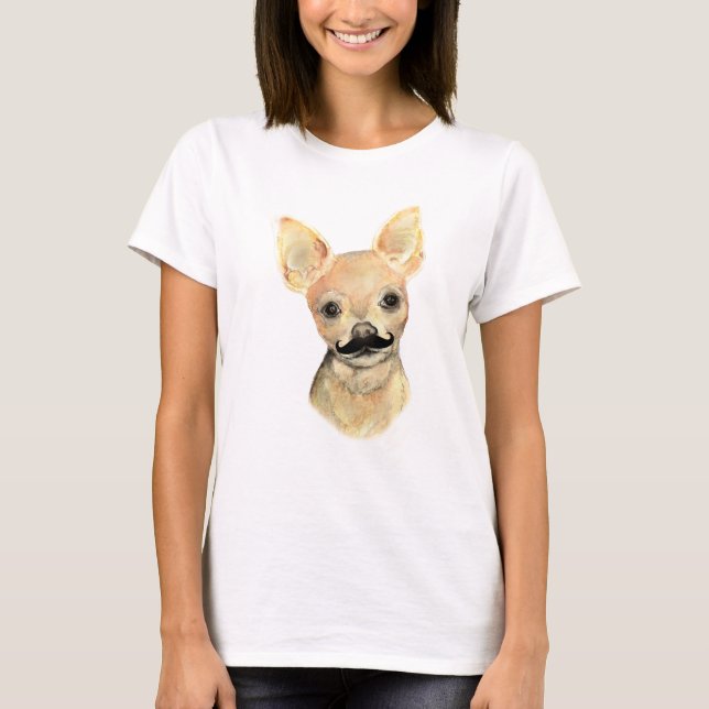 Camiseta Mustache en un humor de perro aburrido (Anverso)