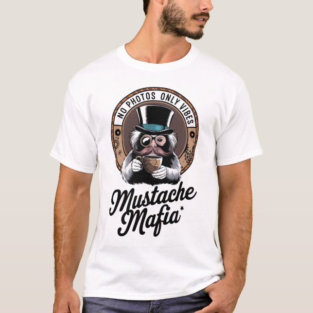 Camiseta Mustache Mafia Vibes - Steampunk Tamarin (Anverso)
