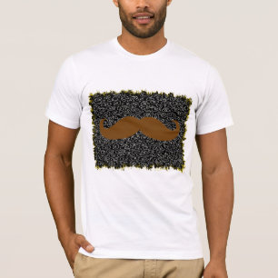 Camiseta Mustache marrón en piel de leopardo