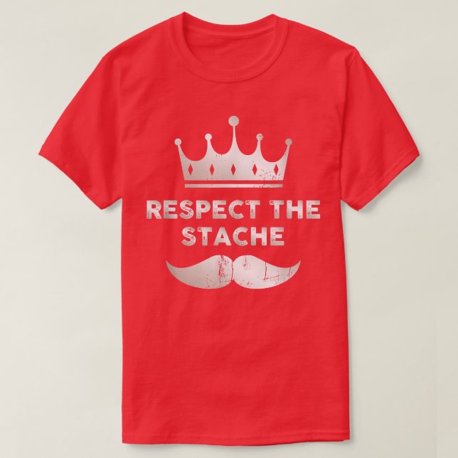 Camiseta Mustache masculino respeta el Día del Padre Funny (Diseño del anverso)