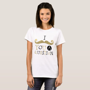 Camiseta Mustache negro dorado
