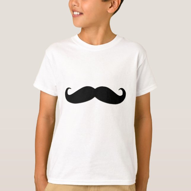 Camiseta Mustache negro o bigote negro para regalos diverti (Anverso)