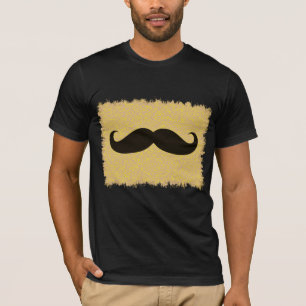 Camiseta Mustache negro sobre piel de leopardo