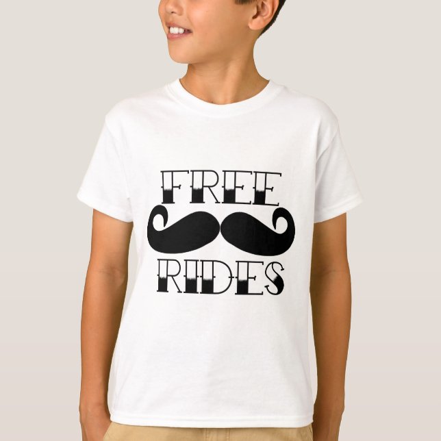 Camiseta Mustache Rides gratis (Anverso)