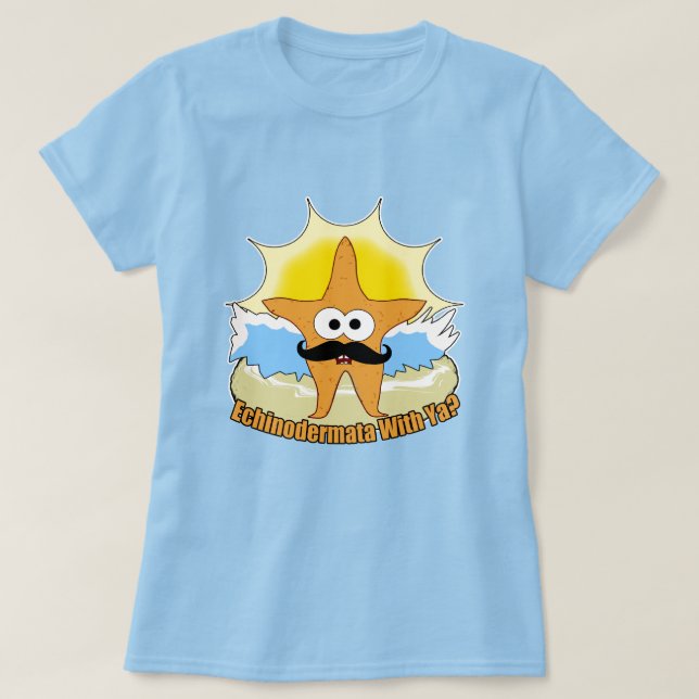 Camiseta Mustache Starfish Echinodermata (Diseño del anverso)
