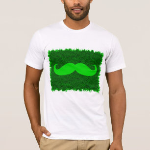 Camiseta Mustache verde en piel de leopardo