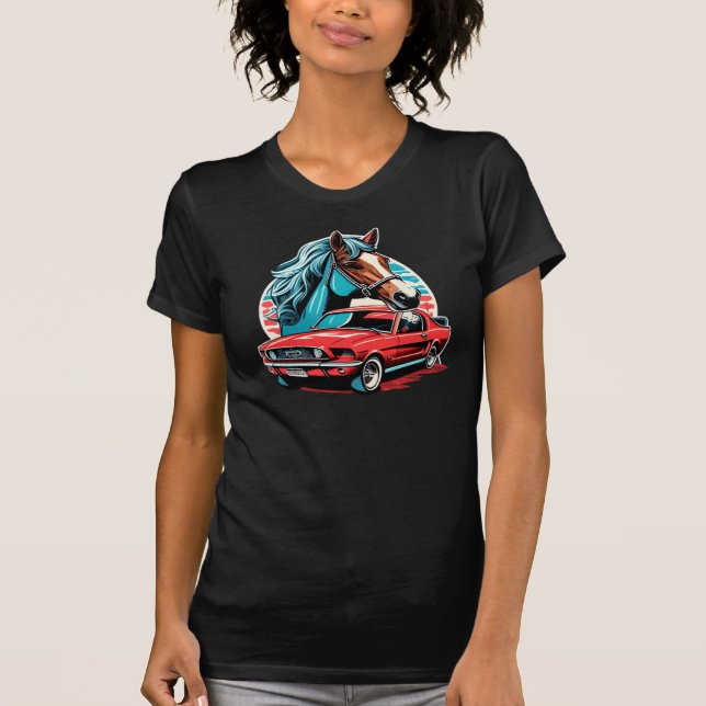 Camiseta Mustang Car Horse Vintage (Anverso)