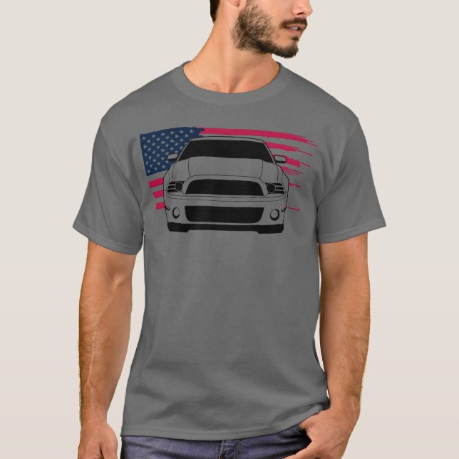 Camiseta Mustang Musclecar Generation 5 w Flag boy (Anverso)