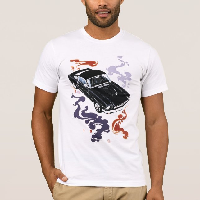 Camiseta Mustang negro tradicional (Anverso)